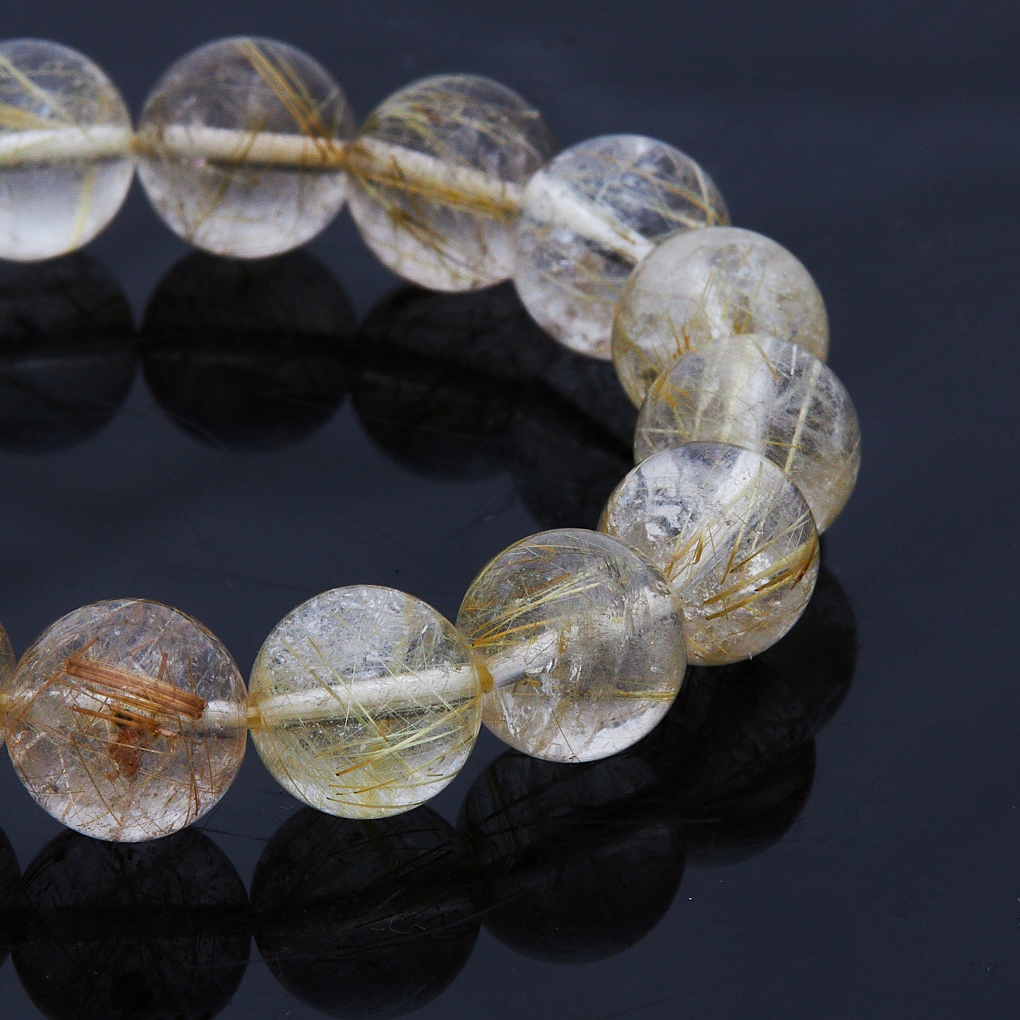 ルチルクォーツ|金運を呼び込むルチルブレスレット11mm(H0006)