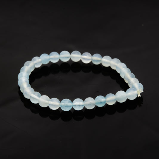 アクアマリン(ミルキータイプ)|穏やかさと希望をまとう“柔光の海”ブレスレット6.5mm(H0040)