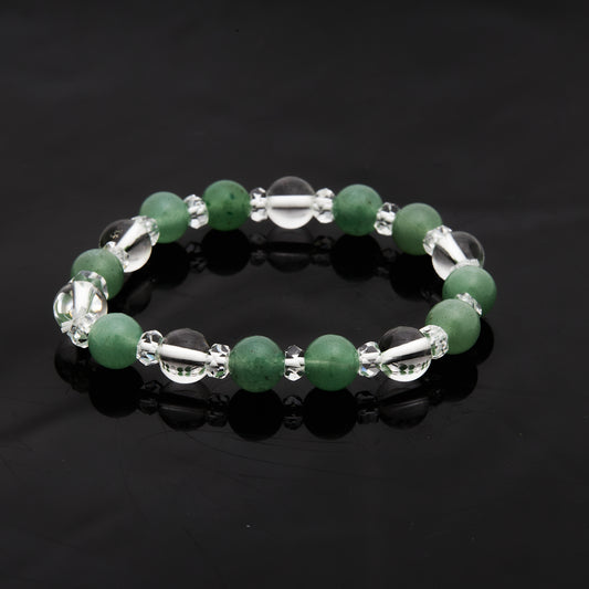 アベンチュリン × 水晶|心を整える穏やかな癒しブレスレット8mm(H0068)