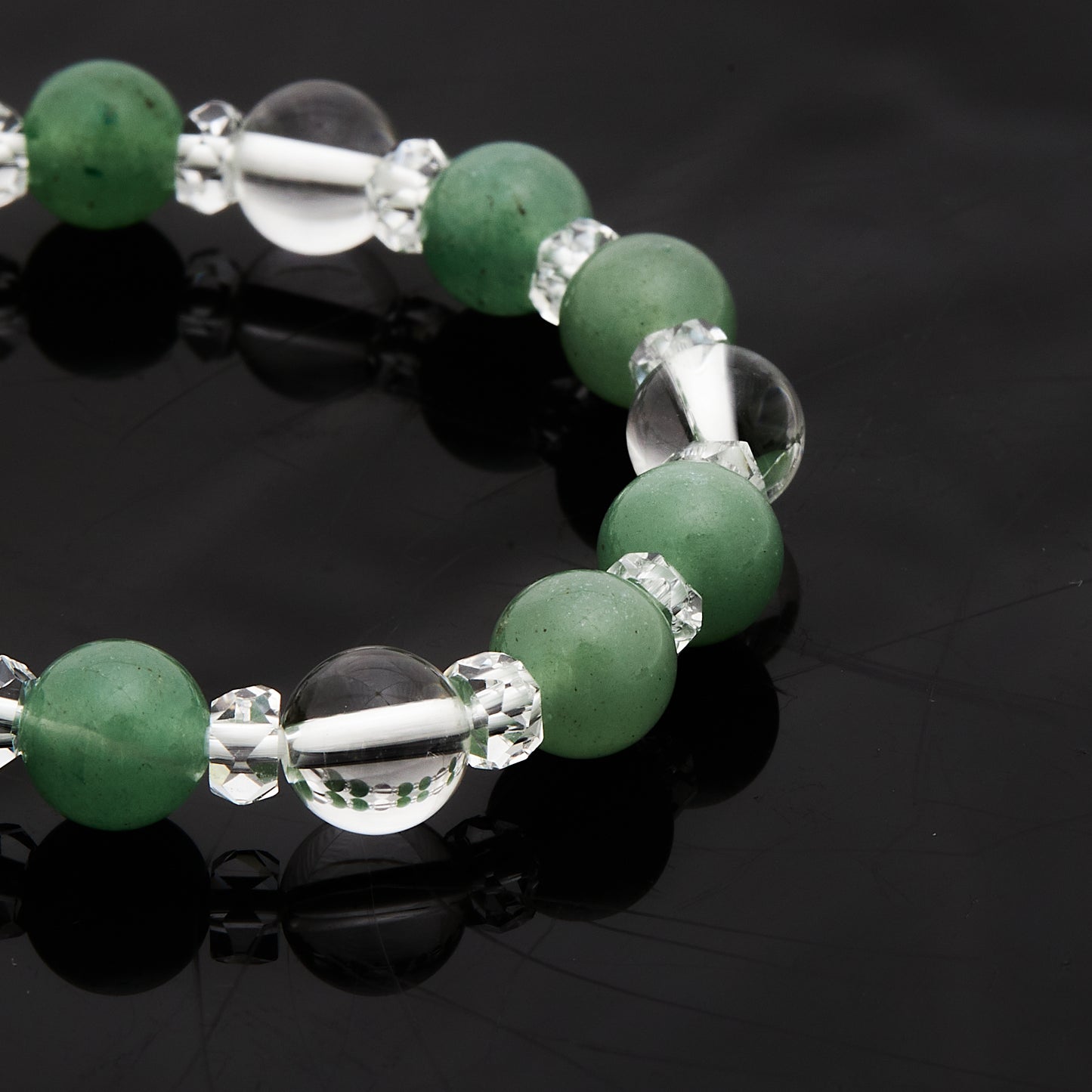 アベンチュリン × 水晶|心を整える穏やかな癒しブレスレット8mm(H0068)