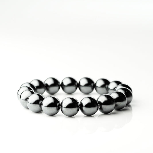 ヘマタイト｜重厚な艶を放つ端正なブレスレット12mm(H0101)