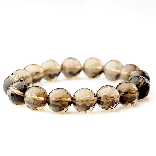 カットスモーキークォーツ｜深みを纏うブレスレット12mm(H0103)
