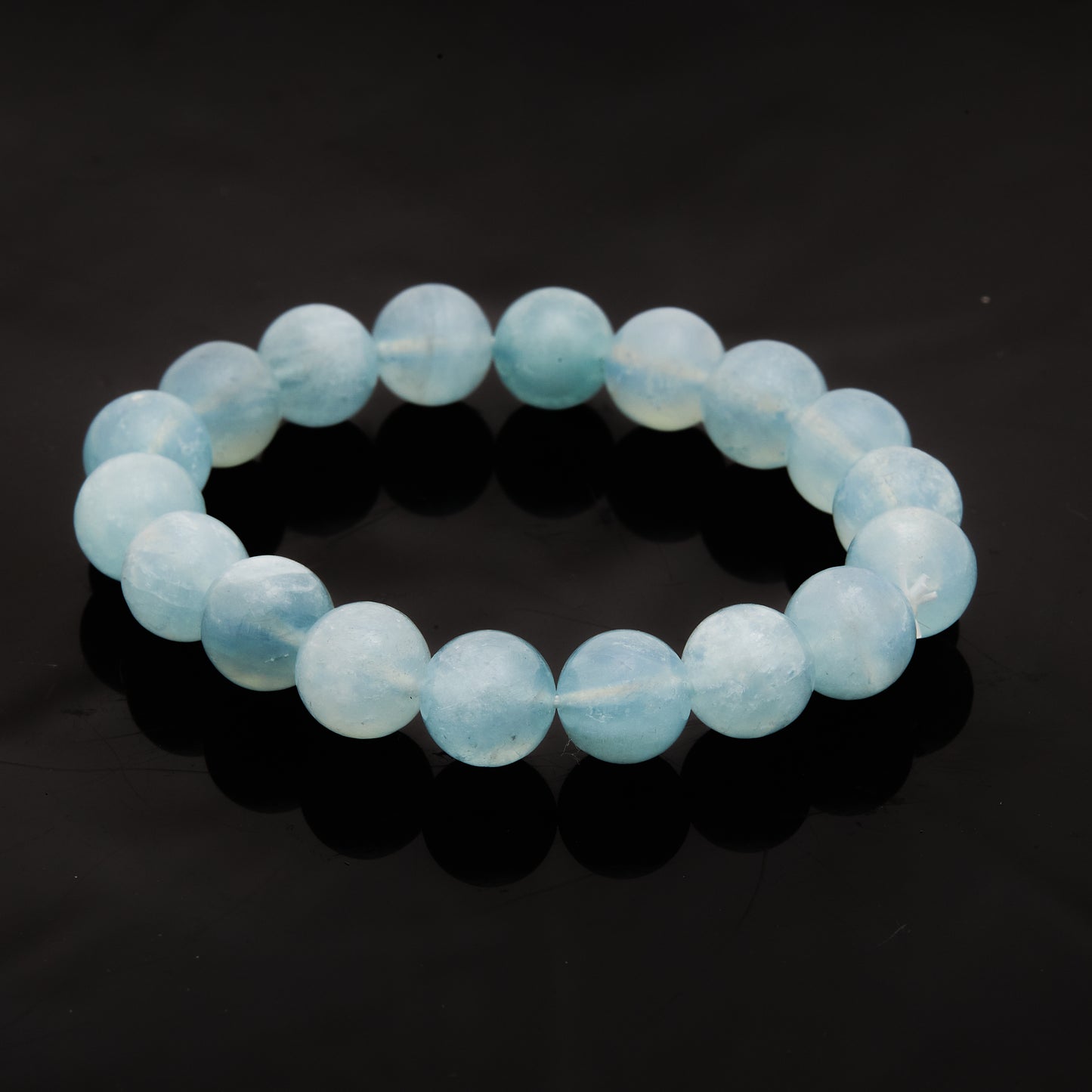 アクアマリン（ミルキータイプ）｜穏やかさと希望をまとう“柔光の海”ブレスレット11mm(H0038)