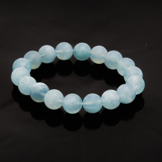 アクアマリン（ミルキータイプ）｜穏やかさと希望をまとう“柔光の海”ブレスレット11mm(H0038)