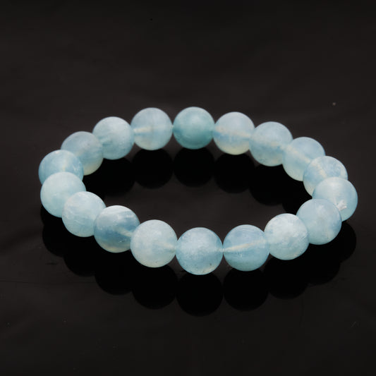 アクアマリン（ミルキータイプ）｜穏やかさと希望をまとう“柔光の海”ブレスレット11mm(H0038)
