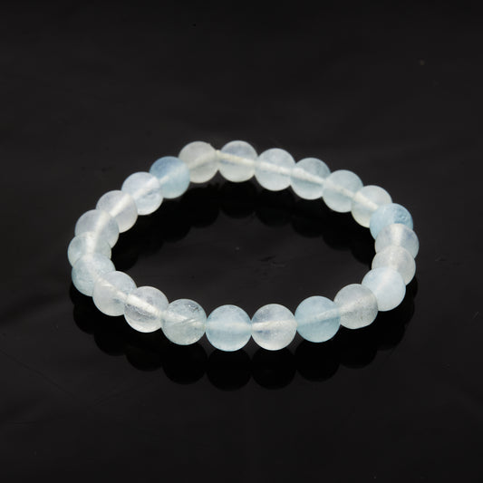 アクアマリン（ミルキータイプ）｜穏やかさと希望をまとう“柔光の海”ブレスレット7mm(H0039)
