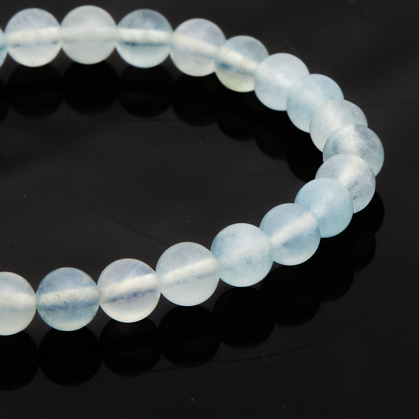 アクアマリン（ミルキータイプ）｜穏やかさと希望をまとう“柔光の海”ブレスレット6.5mm(H0040)