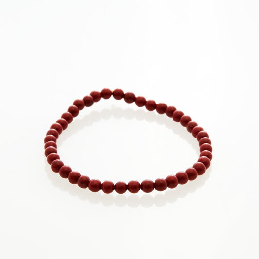 レッドジャスパー｜大地のような安定と信念を象徴する“深紅の守護石”ブレスレット4mm(H0051)