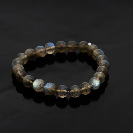 ラブラドライト｜光を内に秘め、直感を研ぎ澄ます“神秘のグレイブルー”ブレスレット8mm(H0055)