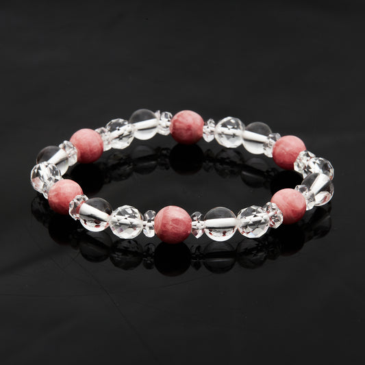 インカローズ × 水晶｜愛を磨き、心を澄ますブレスレット8mm(H0066)