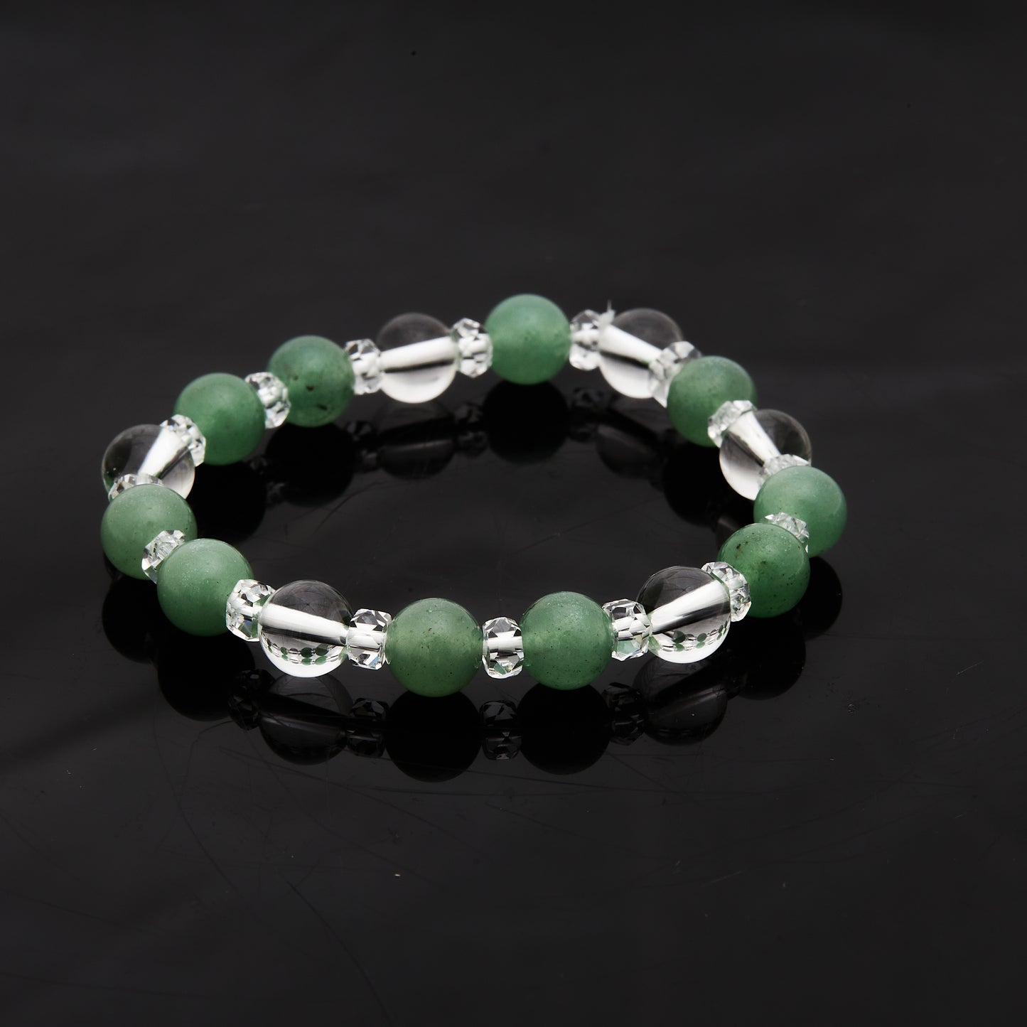 アベンチュリン × 水晶｜心を整える穏やかな癒しブレスレット8mm(H0068)