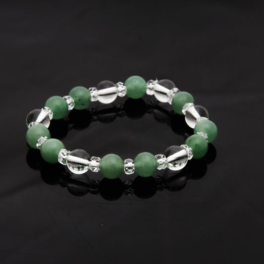 アベンチュリン × 水晶｜心を整える穏やかな癒しブレスレット8mm(H0068)