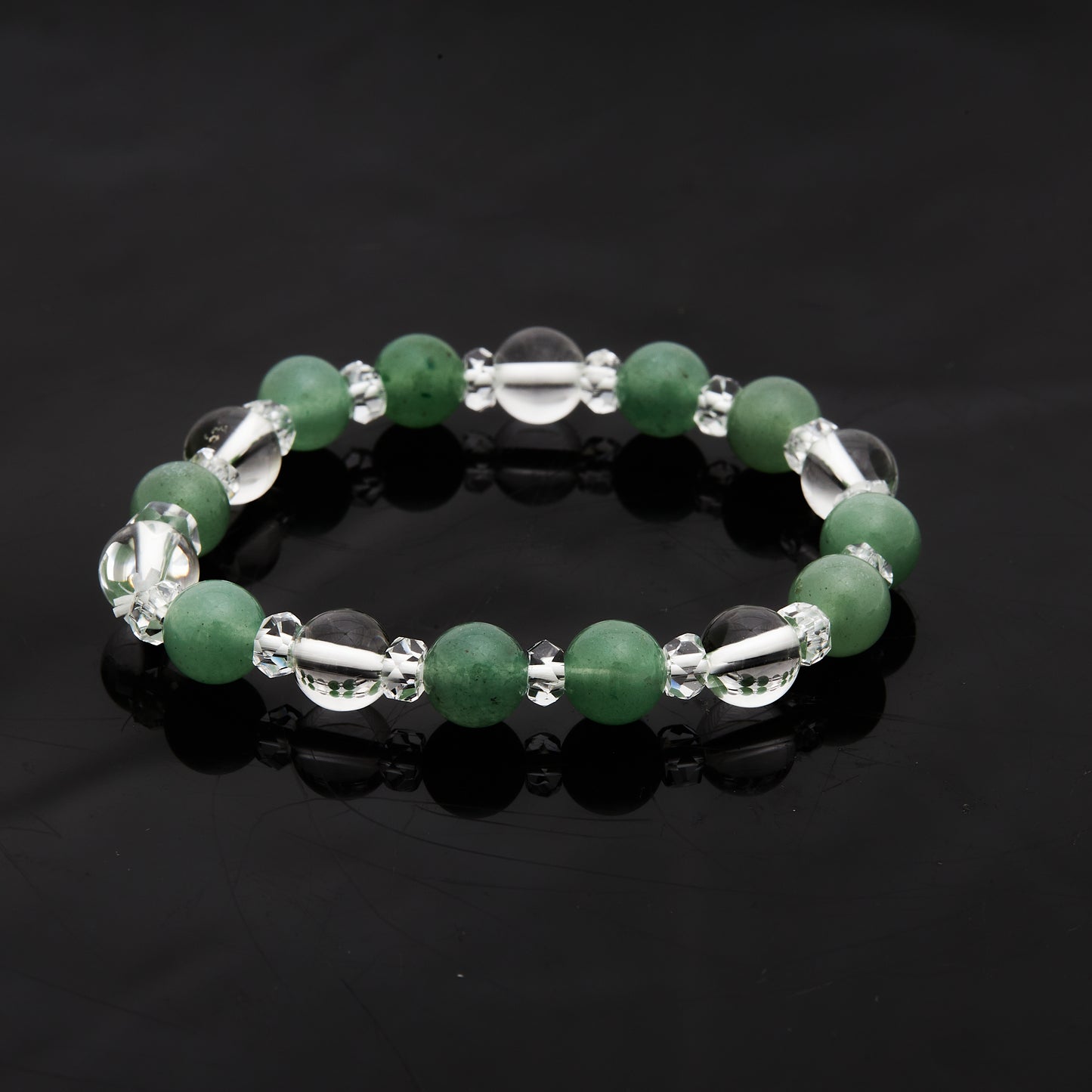 アベンチュリン × 水晶｜心を整える穏やかな癒しブレスレット8mm(H0068)